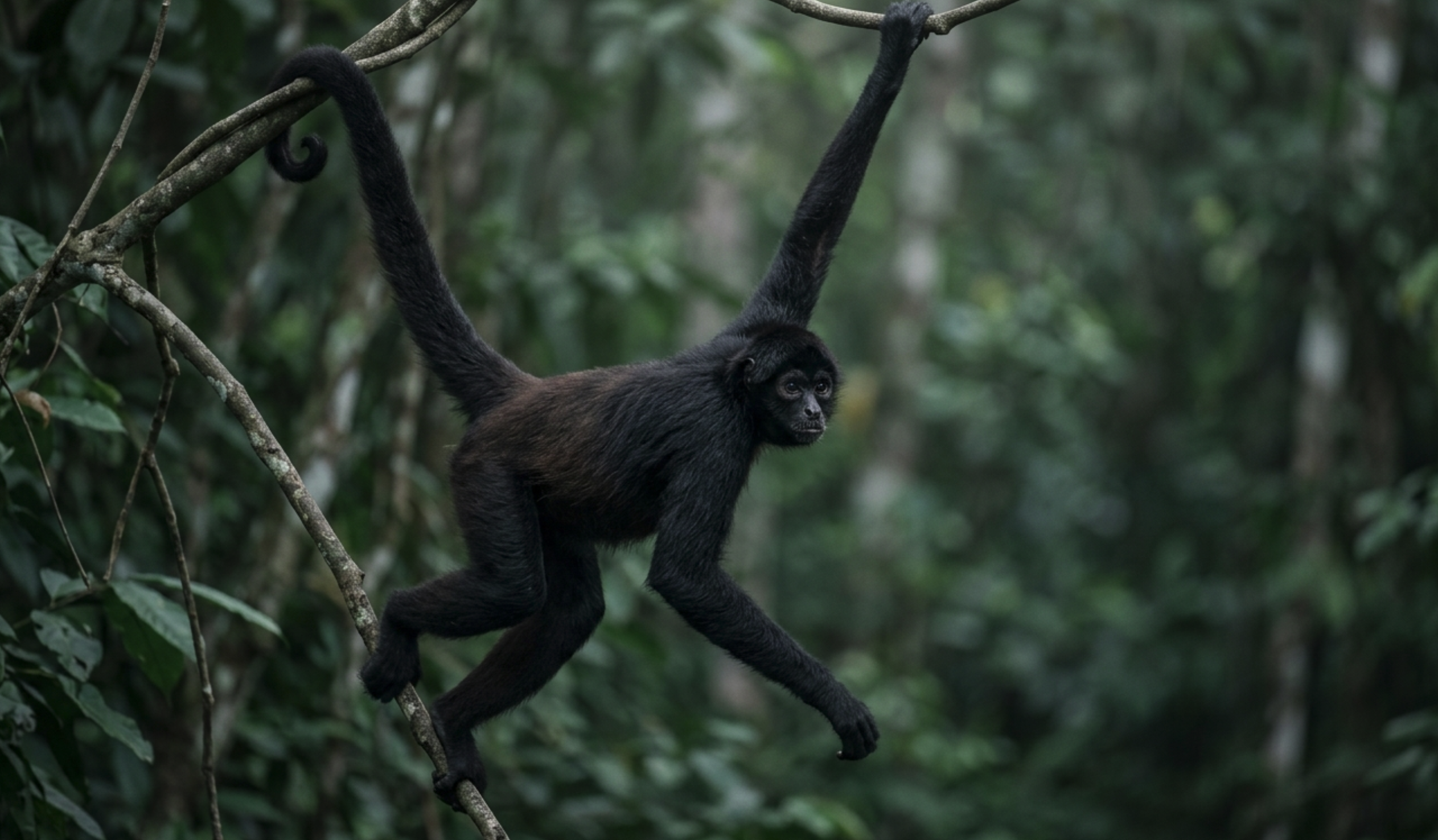 Macaco Aranha de Cara Preta — Ateles chamek